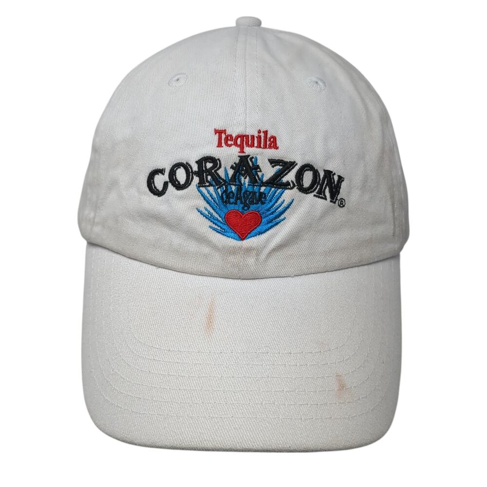 Tequila Corazon Slideback Baseball Cap White One Size Adjustable Embroidered